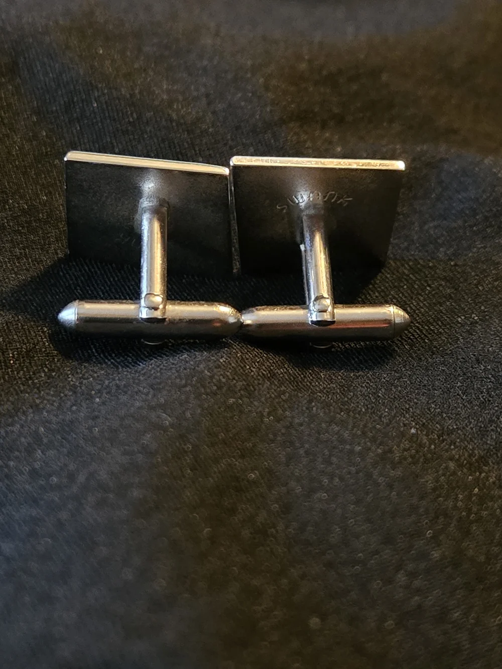 Vintage SWANK Men's Cufflinks - Square Gray Abalone / Mother of Pearl  1950-1960